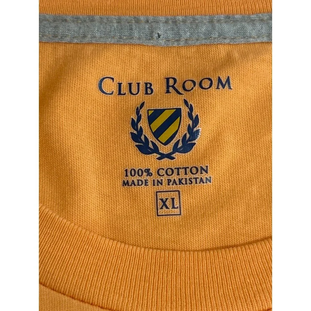 Club Room Men's Orange 100% Cotton Short Sleeve T-Shirt, Size XL